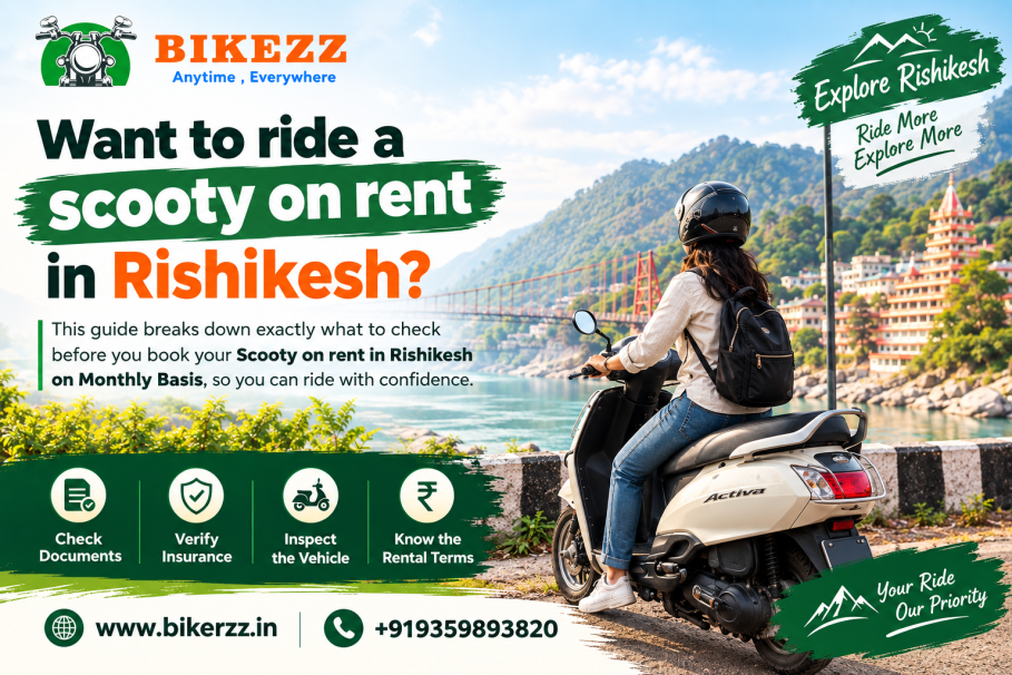 Want to ride a scooty on rent in Rishikesh?
